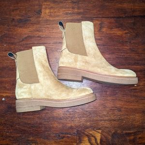 Franco sarto A-Bellina Tan Camel Beige suede Ankle boots 7 New